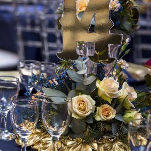 Event Styling Coral Navy wedding 15