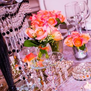 Event Styling Coral black tie Gala Dinner party 13