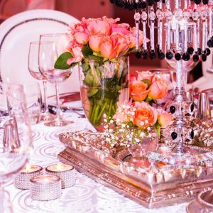 Event Styling Coral black tie Gala Dinner party 6