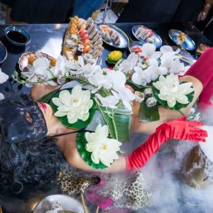 Event Styling Birthday Celebration Naked Sushi Model Nyotaimori 001
